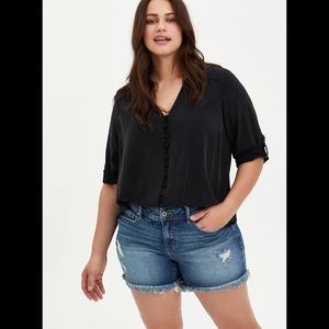 Torrid Button Front Challis Tee